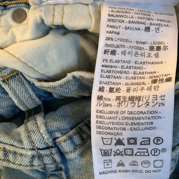 Levi’s 511 Slim Fit Light Wash Distressed Red Tab Mid-Rise Jeans Unisex 29W 32L - Picture 9 of 10